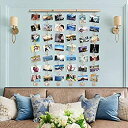 【中古】【輸入品 未使用】Family or Friend Collage Wood Picture Photo Frame for Any and Every Wall Decor 26×29 inch, with 30 Clips Adjustable Twines Way to Vi