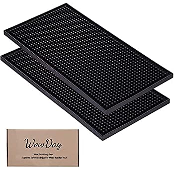 【中古】【輸入品 未使用】Bar Mat for Cocktail and Coffee Bar 12 inch x 6 inch Rubber Bar Service Spill Mat for Cocktail Bartender Set of 2 Coffee Bar or Counter