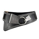 yÁzyAiEgpzWomen's Fashion Vintage Wide Waist Belt Elastic Stretch Cinch Belts With Interlock Buckle [sAi]