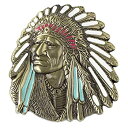 【中古】【輸入品 未使用】Native American Indian Chief Belt Buckle for Men, Indian Tribal Chief Indian Warrior Chief Head Western Cowboy Belt Buckle 並行輸入品