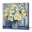 【中古】【輸入品 未使用】Bathroom Decor Wall Art Rustic Flower Pictures Wall Decorations for Bedroom Vintage Blue Theme Canvas Framed Artwork Printed Ready to