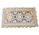 【中古】【輸入品 未使用】Laivigo Handmade Crochet Lace Rectangle Lucky Flower Table Cloth Doilies Doily,White,16x27 Inch 並行輸入品