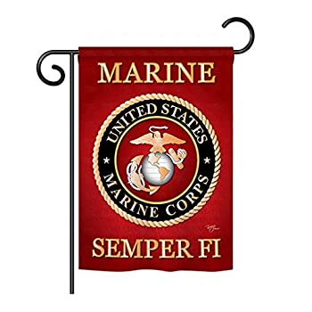 【中古】【輸入品・未使用】Breeze Decor US Marine Corps Garden Flag USMC Semper Fi Armed Forces O..