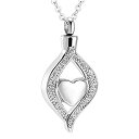 【中古】【輸入品・未使用】Crystal Teardrop Heart Cremation Urn Pendant Memorial Necklace for Women Stainless Steel Ashes Holder Keepsake Jewelry [並行輸入品]