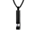 【中古】【輸入品 未使用】Black Square Zircon Bar Cremation Urn Necklace for Ashes Memorial Pendant stainless steel Jewelry 並行輸入品