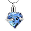 【中古】【輸入品・未使用】constantlife Cremation Jewelry for Ashes, My Best Friend Heart Shape Memorial Urn Necklace Stainless Steel Crystal Pendant Ashes Holder