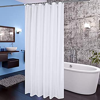 【中古】【輸入品 未使用】AooHome 72x66 inch Short Shower Curtain Liner, Fabric Solid Color Shower Curtin with Hooks, Reinforced Grommets, Weighted Hem, Waterpro