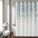 【中古】【輸入品 未使用】Lush Decor, Blue and Gray Weeping Flower Shower Curtain-Fabric Floral Vine Print Design, x 72 並行輸入品