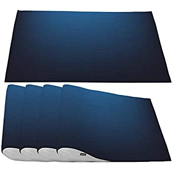 【中古】【輸入品 未使用】Moslion Blue Radial Gradient Placemats,Abstract Modern Lines Black Place Mats for Dining Table/Kitchen Table,Waterproof Non-Slip Heat-R