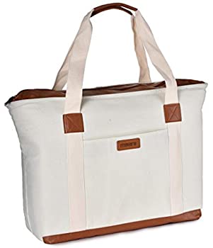 【中古】【輸入品 未使用】Insulated Grocery Bag with Zippered Top - Thermal Reusable Canvas Shopping Tote for Groceries - Travel Picnic Leakproof Cooler Bags Kee