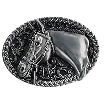 【中古】【輸入品・未使用】CTM Engraved Horse Belt Buckle [並行輸入品]