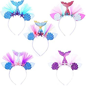 【中古】【輸入品 未使用】KIPETTO 5Pcs Mermaid Tail Headband Starfish Tulle Hairbands Mermaid Hair Accessories for Women Girls 商品カテゴリー: ヘアアクセサリー