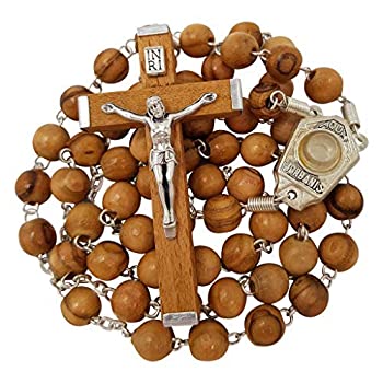 【中古】【輸入品 未使用】Olive Wood Rosary Beads Catholic Necklace with Jordan River Holy Water Medal Jerusalem Cross Crucifix Religious Gift 商品カテゴリー: メ