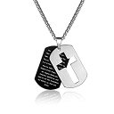 【中古】【輸入品 未使用】P. BLAKE Stainless Steel Dog Tag Cross Necklace for Men Boys Lord’s Prayer Pendant with Wheat Chain 24 Inches 商品カテゴリー: メンズ