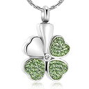 【中古】【輸入品 未使用】constantlife Cremation Jewelry Memorial Urn Necklace for Ashes Lucky Four-Leaf Clover Design Stainless Steel Pendant Keepsake 商品カテ