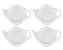 【中古】【輸入品・未使用】ACE SELECT 4 Pieces Teapot Shaped Tea Bag Holder Teabag Coaster Seasoning Dish for Sauce Dessert (White - Ceramic) 商品カテゴリー: コー