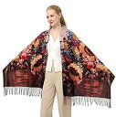 yÁzyAiEgpzWomen's Fashion Scarf with Art Printed Tassel Soft Cashmere Warm Large Blanket Wrap Shawl for gift iJeS[: XJ[t V[ [