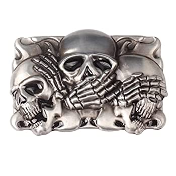 šۡ͢ʡ̤ѡSkull Belt Buckle for Men, Punk Skull Skeleton Rectangula...