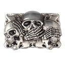 【中古】【輸入品・未使用】Skull Belt Buckle for Men, Punk Skull Skeleton Rectangular Belt Buckle, Gothic Skull Head Belt Buckle, Western Cowboy Belt Buckle, Best