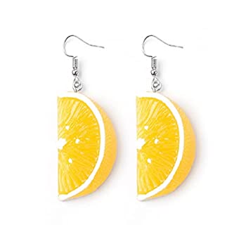 【中古】【輸入品・未使用】Lemon Earrings for Women, Cute Fruit Oranges Earrings for Girls, Orange Slice Dangle Earrings Hypoallergenic, 3D Lemon Slice Drop Earri