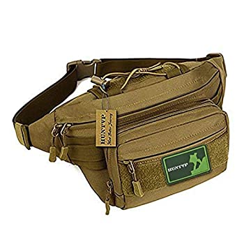 【中古】【輸入品 未使用】Huntvp Military Hip Fanny Pack Tactical Waist Bag Packs Waterproof Hip Belt Bag Pouch for Hiking Climbing Outdoor Bumbag Coyote Brown