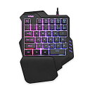 【中古】【輸入品 未使用】RedThunder One Handed Gaming Keyboard RGB Backlit 35 Keys Portable Mini Gaming Keypad Ergonomic Game Controller for PC PS4 Xbox Gamer