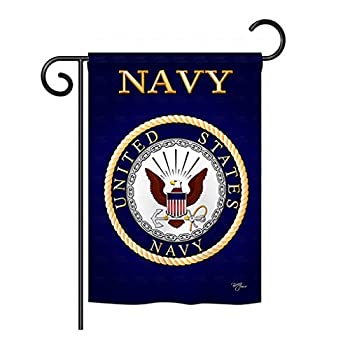 【中古】【輸入品・未使用】Breeze Decor US Navy Garden Flag USN Armed Forces Seabee Official Licensed United State American Military Veteran Retire Decorative, Gi