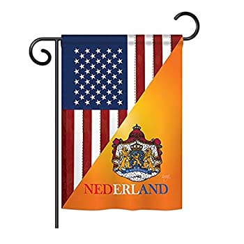 【中古】【輸入品 未使用】Breeze Decor - US Dutch Friendship Flags of The World - Everyday US Friendship Impressions Decorative Vertical Garden Flag 13 x 18.5