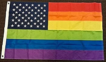 šۡ͢ʡ̤ѡRamsons Imports Rainbow USA Flag American Double Sided Ny...
