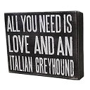 【中古】【輸入品 未使用】JennyGems - All You Need is Love and an Italian Greyhound - Stand Up Wooden Box Sign - Iggy Home Decor -IG Decorations and Accessories