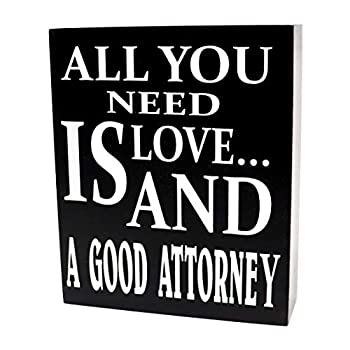 【中古】【輸入品・未使用】JennyGems Lawyer Sign, Lawyer Gifts, Wood Signs - All You Need is Love and A Good Attorney - Lawyer Plaque - Attorney and Lawyer Gifts