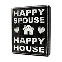 ޡåȥץ饹㤨֡šۡ͢ʡ̤ѡJennyGems - Happy House Happy Spouse- Wooden Wife Quote Saying Box Sign - Meaningful Gift for Husband, Significant Other, or Wife, FunnפβǤʤ12,843ߤˤʤޤ