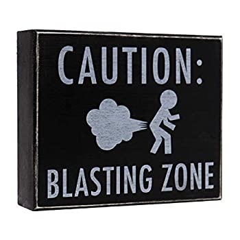 【中古】【輸入品・未使用】JennyGems Bathroom Sign Quotes - Caution Blasting Zone - Funny Bathroom Decor - Humor Sign for Toilet Room - Decoration for The Bathroo