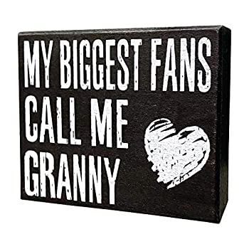【中古】【輸入品・未使用】JennyGems My Biggest Fans Call Me Granny | Stand Up Wood Box Sign | Gifts for Granny | Granny Plaque | Granny Gift | Shelf Knick Knacks