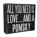 【中古】【輸入品・未使用】JennyGems Pomsky Sign, Wooden - All You Need is Love and a Pomsky, Pomsky Moms, Pomsky Lovers, Pomsky Accessories, Pomsky Gifts, Pomsky