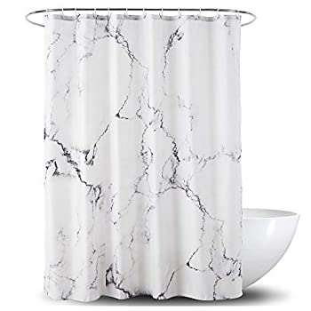 šۡ͢ʡ̤ѡYOSTEV Marble Bathroom Shower Curtain,Grey and White Fabric Shower Curtain with Hooks,Unique 3D Printing,Decorative Bathroom Accessorie