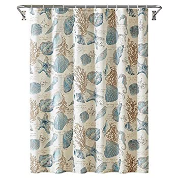 šۡ͢ʡ̤ѡYOSTEV Starfish and Seashells Ivory Bathroom Fabric Shower Curtain with Hooks,Unique 3D Printing,Decorative Bathroom Accessories,Water