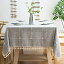 【中古】【輸入品・未使用】Oubonun Rustic Lattice Tablecloth Cotton Linen Grey Square Table Cloths for Kitchen Dining, 55 inchx55 inch [並行輸入品]