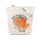 【中古】【輸入品 未使用】The Cotton Canvas Co. Food Pun Reusable Grocery Bag and Farmers Market Tote Bag 並行輸入品