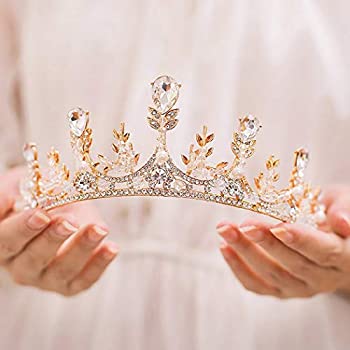 【中古】【輸入品 未使用】Leiothrix Gold Bride Wedding Queen Flower Crowns and Tiaras Baroque Bridal Hair Accessories for Women 商品カテゴリー: ヘアアクセサリー