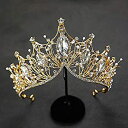 【中古】【輸入品 未使用】Baroque Queen Crown, Rhinestone Wedding Tiaras and Crown for Bride Handmade Crystal Headband Tiara for Women and Girls Wedding Hallo