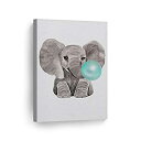 【中古】【輸入品・未使用】Smile Art Design Cute Baby Elephant Animal Bubble Gum Art Teal Blue...