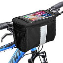 【中古】【輸入品 未使用】MATTISAM Bike Handlebar Bag, Bike Basket with Mesh Pocket - Cold Warm Insulation - Reflective Strap - Touchable Transparent Phone P