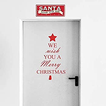 【中古】【輸入品 未使用】We Wish You A Merry Christmas Vinyl Wall Art Decal - 34.5 inch x 23.5 inch Decoration Vinyl Sticker (Red) 商品カテゴリー: クリスマス 雑