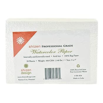 【中古】【輸入品 未使用】Shizen Design, Watercolor Paper, White, Cold Press, 5x7 Inches, Pack of 50 Sheets, SA 824 商品カテゴリー: 画用紙 並行輸入品