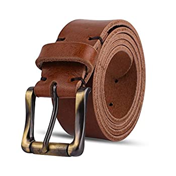 【中古】【輸入品・未使用】Men's Classic Italian Leather Hand Made Jeans Belts [並行輸入品]