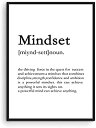 【中古】【輸入品 未使用】Motivational Quotes Wall Art Mindset Definition Mindset Poster Inspirational Wall Art Black and White Prints Painting Home Office Decor