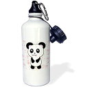 楽天スカイマーケットプラス【中古】【輸入品・未使用】3dRose Panda Bear with Heart Background Sports Water Bottle, 21 oz, White [並行輸入品]