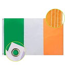 【中古】【輸入品・未使用】FLAGBURG Ireland Flag 3x5 FT, Irish Flags with Sewn Stripes (Not Print), Canvas Header & Brass Grommets, Vivid Color, Triple Stitching,(3)