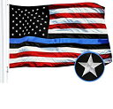 G128 - Blue Lives Matter American USA Police Flag Embroidered Stars Sewn Stripes 3X5 FT Brass Grommets - Honoring Men Women Law Enforce